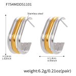 color: F754-Two-tone Gold Earrings