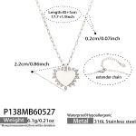 color: P138-Steel Color Necklace -45+5cm