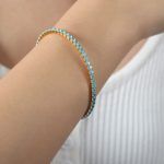 color: E048-Light Blue Zircon Gold Bracelet