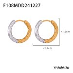 color: F108-Two-tone Gold Earrings