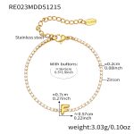 color: RE023-F Letter Gold Bracelet 16+5cm