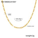 color: P873-Gold Fish Mouth Chain
