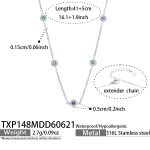 color: TXP148-Blue Zircon Steel Color Necklace 41+5cm