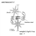 color: A807-Steel Color Eight-pointed Star Ring / size: US 7