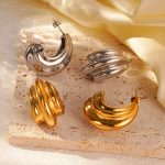 Beach Double Layer Starfish Stud Earrings Jewelry Women's Summer Holiday Accessories Earrings All-Matching Gold