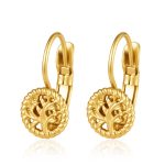 color: Tree of Life French Clasp Earrings 8 Gold