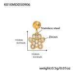 color: K010-Gold Bear Paw Zircon Pendant