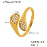 color: A796-Gold Zircon Ring / size: US 7