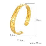 color: Size 14 Large Wheat Bangle Gold
