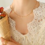color: P536-Gold Triangle Necklace -40+5cm