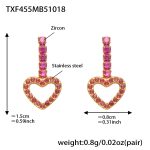 color: TXF455-Gold Red Zircon Earrings