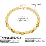 color: TXP606-Yellow Resin Gold Necklace -46.5+5cm