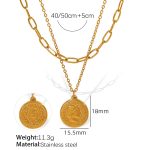 color: XL326 Double Layer Detachable Gold Necklace