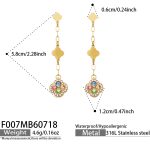 color: F007-Multicolor Zircon Gold Earrings