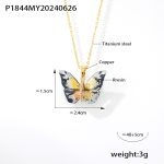 color: P1844-Gold Black & White Necklace