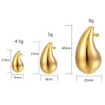 Oversized Water Drop Hollow Earrings Women's Teardrop Stainless Steel Studs Plated 18K Earrings