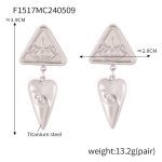 color: F1517-Steel Color Earrings