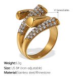 color: JZ136WEG#8 White Rhinestone Gold Ring