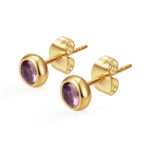 color: 5MM Zircon Stud Earrings (Purple)