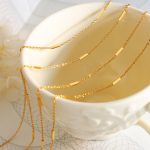Exquisite and Small Korean Simple Stitching Stainless Steel Gold-Plated Necklace Versatile Design Clavicle Chain