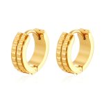 color: Double Gear Earrings Gold MS-719