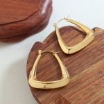 French Design U-Shaped Earrings All-Match Personalized Earrings Stainless Steel 18K Gold Plating Female Accessories