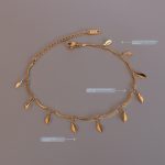 Advanced Simple Leaves Ornament Leaves Anklet Stainless Steel 18K Gold Foot Ornaments Design Personality Female