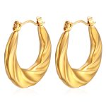 color: Twist Stamped Earrings Gold
