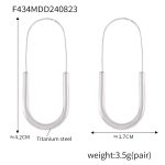 color: F434-Paperclip Earrings Steel Color