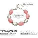 color: TXE606-Pink Color Resin Steel Color Bracelet -19.5+5cm