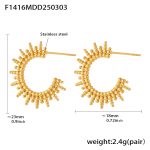 color: F1416-Gold Earrings
