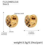 color: F1212-Black Zircon Earrings -Small