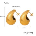 color: F1081-Matte Gold Earrings