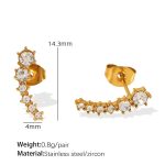 color: EH830 White Zircon Gold Earrings