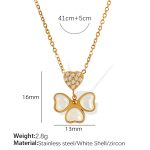 color: XL296 White Shell Gold Necklace