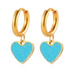 color: 2.0*8 Heart Painted Ear Cuff Green Color 1 Pair MS-550