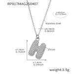 color: RP017-H Letter Steel Color Necklace 40+5cm