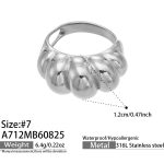 color: A712-Polished Steel Color Ring -Size 7