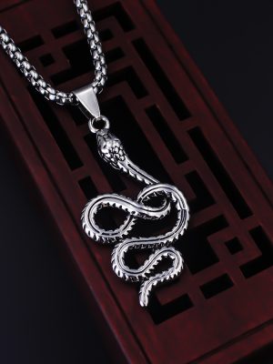 New Stainless Steel Ornament Snake Necklace Animal Pendant Simple
