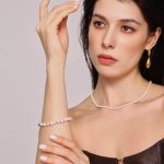 Freshwater Pearl Personality Geometric Stainless Steel Bracelet Temperament Bracelet for the Besties Fashionable Retro Non-Fading Bracelet