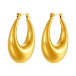 color: Oval Hollow Earrings Gold MS-619