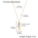 color: TXP298-5 Sky Blue Color Little Fish Pendant Necklace 42+5cm