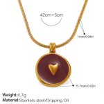 color: XL794RDG Red Enamel Gold Necklace