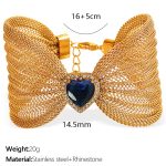 color: SL64 Navy Zircon Gold Bracelet