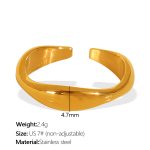 color: JZ106 US Size 7# Non-adjustable Gold Ring