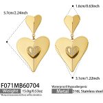 color: F071-Heart Shape Micro-inlay Zircon Gold Earrings