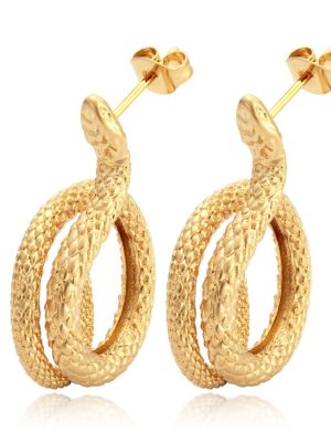 Snake Earrings Stainless Steel Retro Personalized Women's Earrings Original Design Decoration