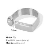 color: JZ42 US Size 7# Adjustable Silver Ring