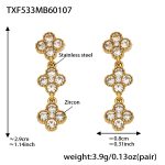 color: TXF533-White Zircon Earrings
