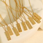 New Digital Diamond Pendant Necklace Female Accessories Stainless Steel Plated 18K All-Match Simple Clavicle